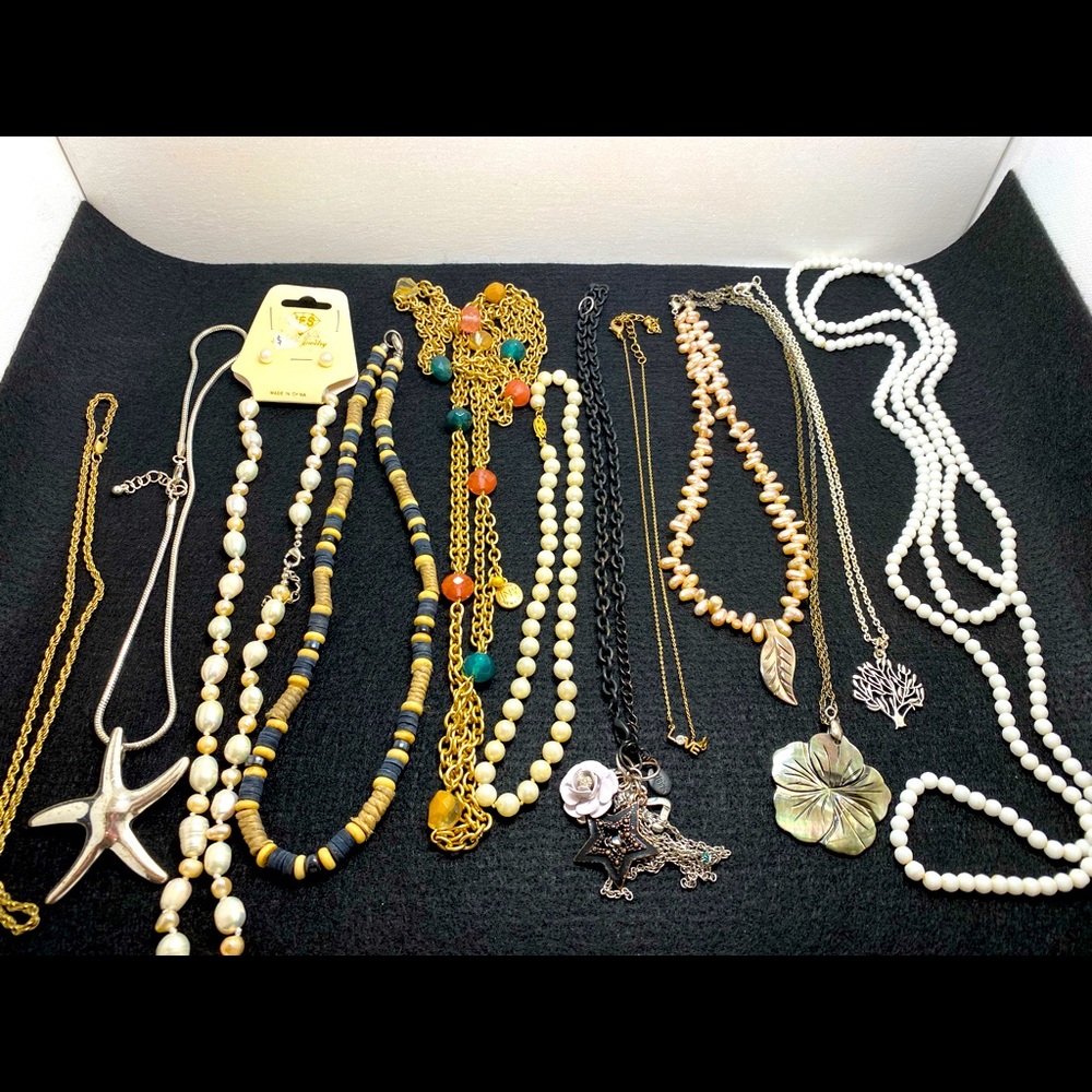 Vintage costume fashion necklace lot